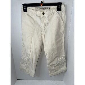 Mudd Jeans Capri Cropped Pants Size 12 Beige‎ Casual Summer 2000 Y2K